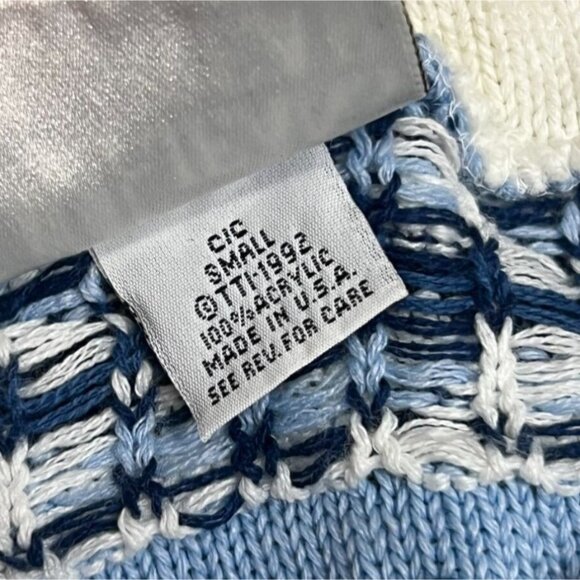 Vintage‎ Granola Girl Jeans Wear 90s Blue Toned Sweater - Picture 7 of 9